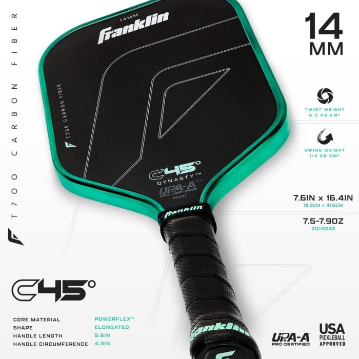 FRANKLIN C45° Carbon Fiber Paddle - Dynasty (14mm)