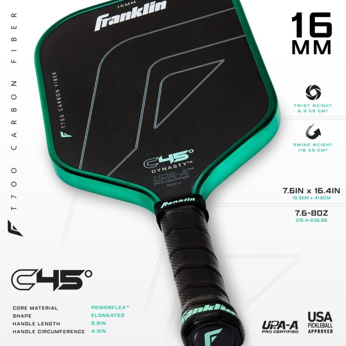 FRANKLIN C45° Carbon Fiber Paddle - Dynasty (16mm)