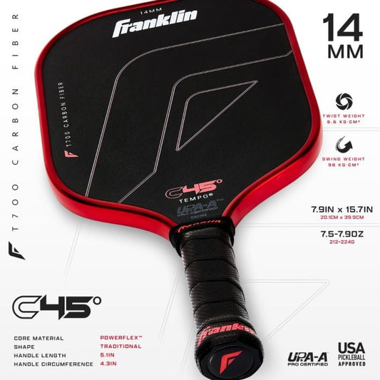 FRANKLIN C45° Carbon Fiber Paddle - Tempo (14mm)