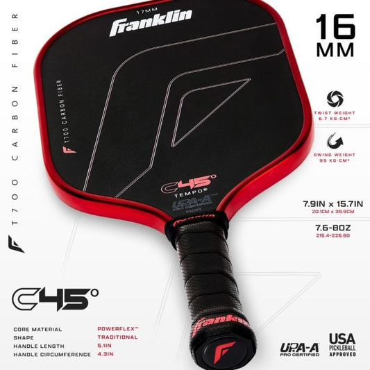 FRANKLIN C45° Carbon Fiber Paddle - Tempo (16mm)